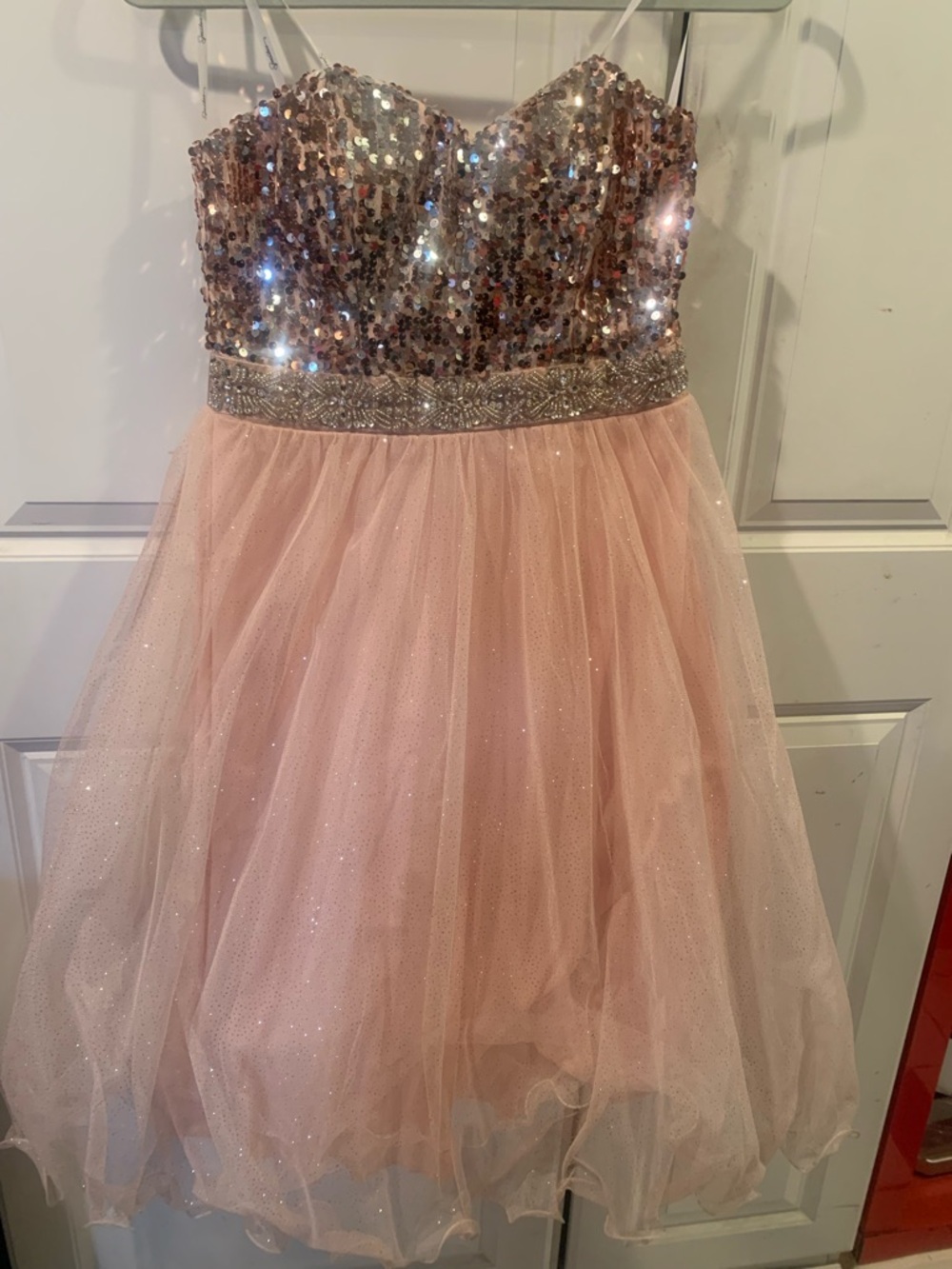 Sparkle Sequin Bodice Pink Tulle Kids Dress